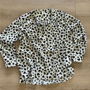 Glam Animal Print Top with Black and Pink Accents